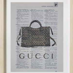 GUCCI Designer HANDBAG - Dictionary ART PRINT Wall Decor POSTER